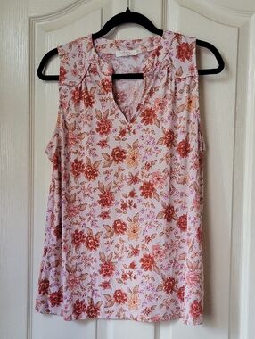 Floral V-Neck Sleeveless Camisole - Pink Floral